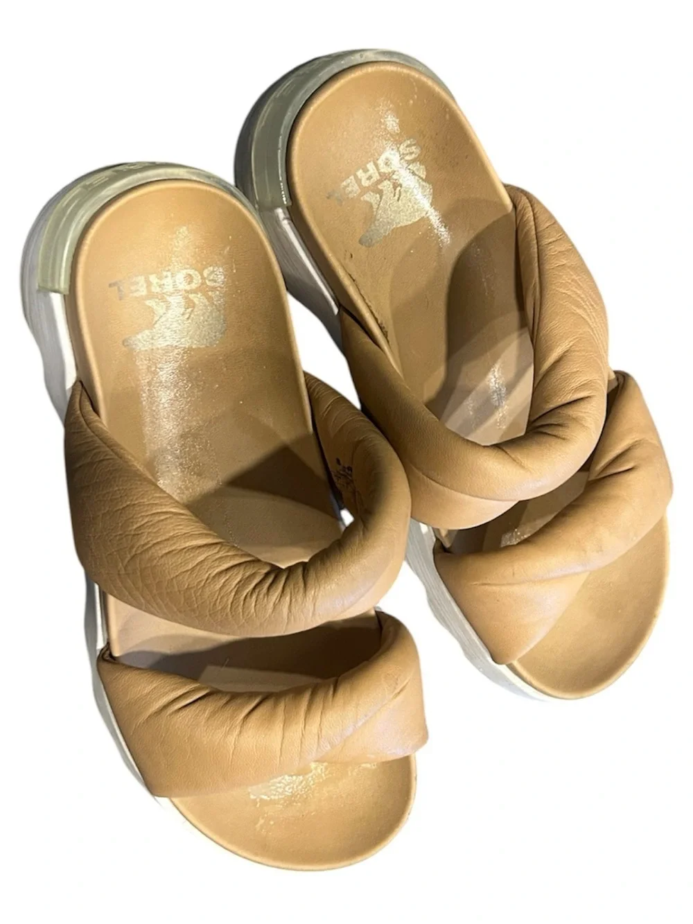 Sorel Vibe Twist Slide Sandals with White Sole